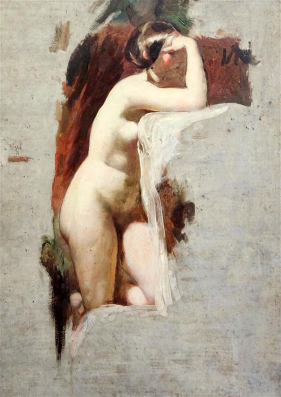 Sir William Etty (1787-1849) Female nude study, 26 x 19.5in.